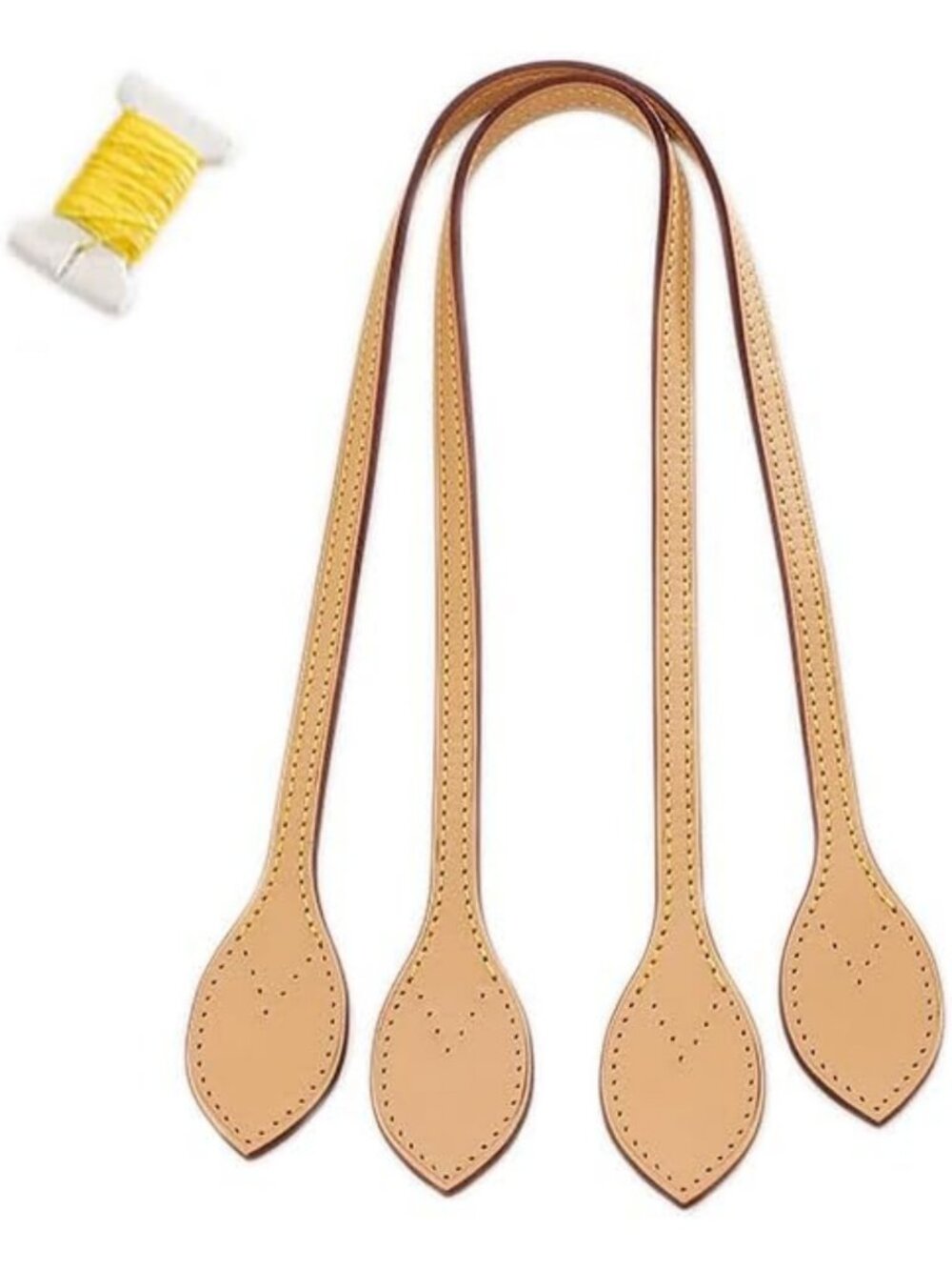 Vachetta Leather Replacement Straps for Neverfull PM & MM Tote Bags - Nature
